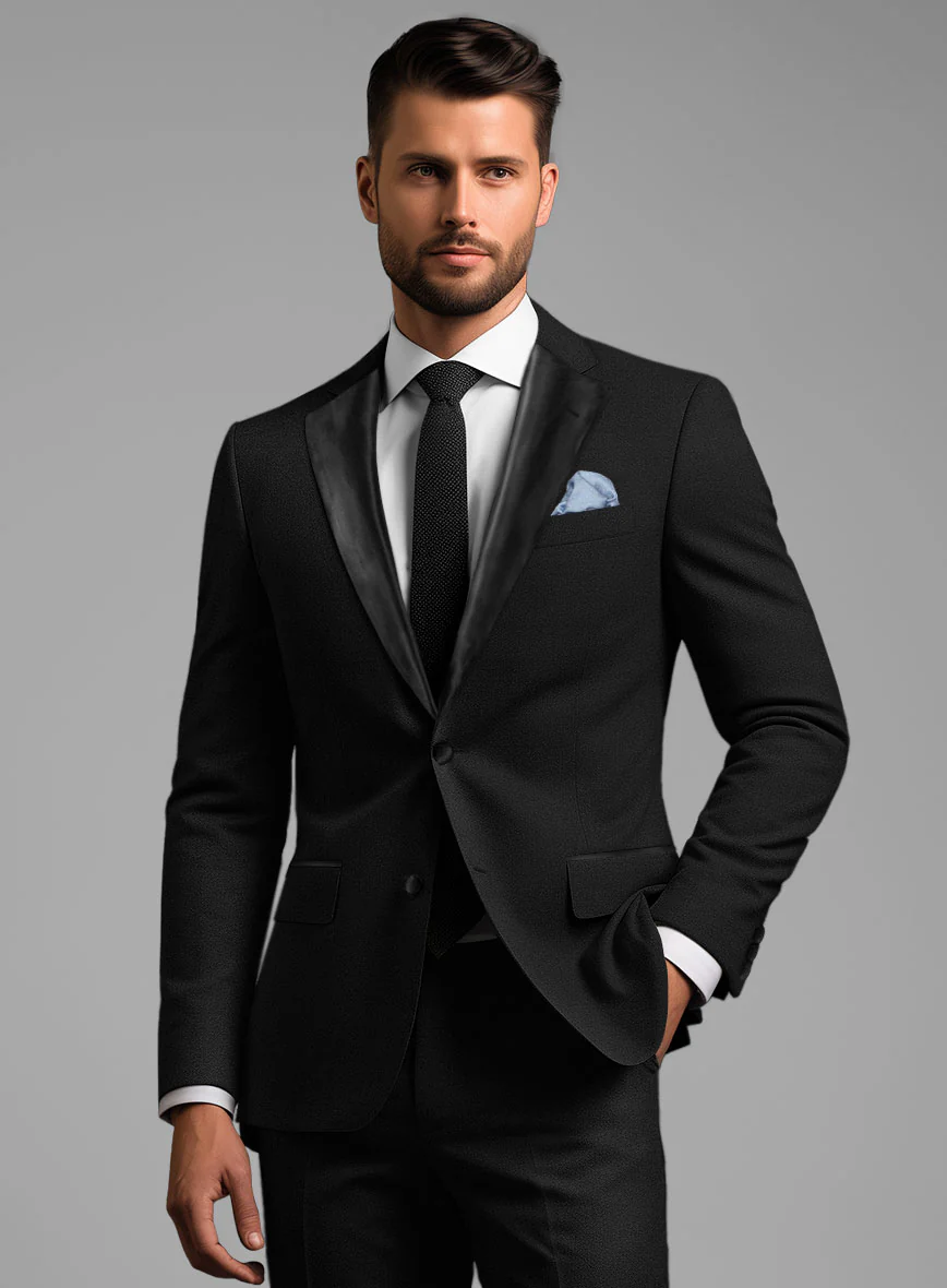 Napolean Black Wool Tuxedo Jacket - Image 2
