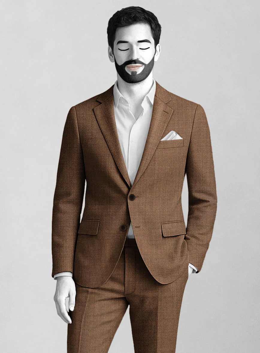 Napolean Caffaro Sharkskin Brown Wool Jacket - Image 2