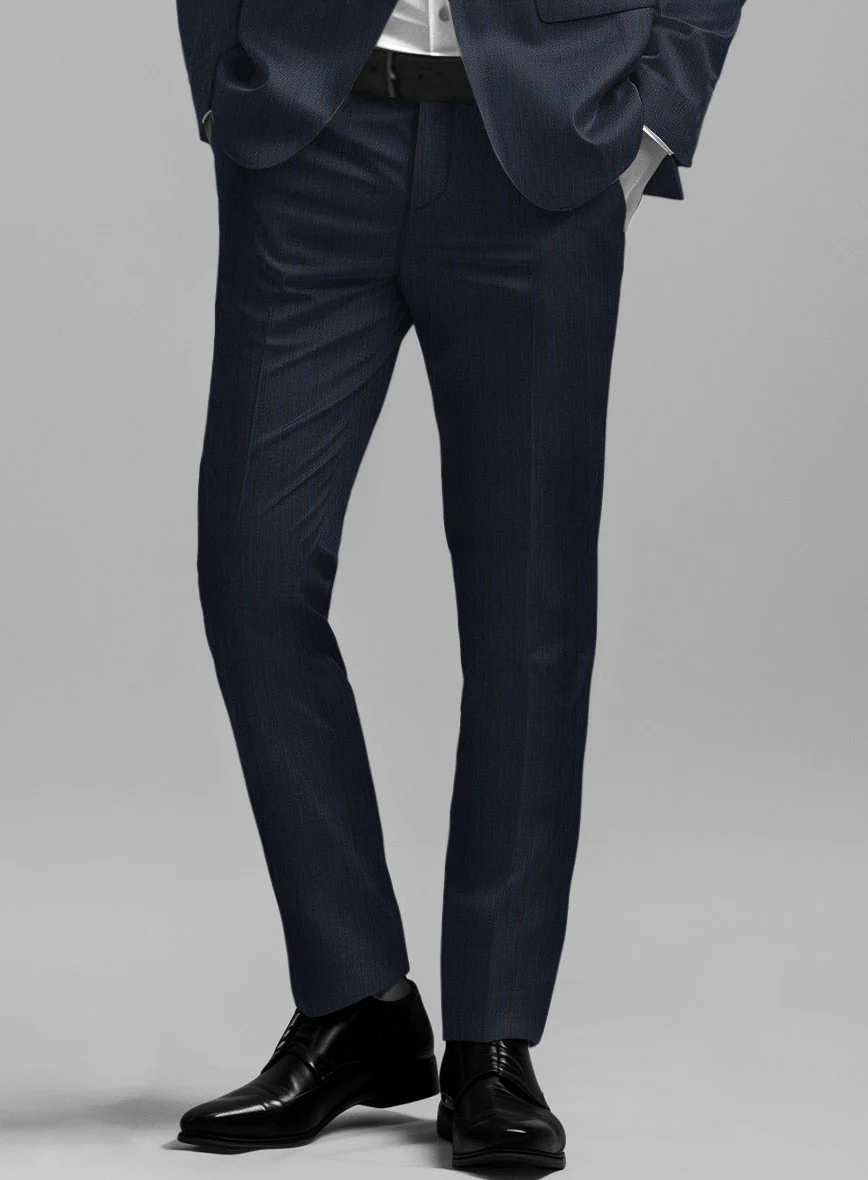 Napolean Calipso Stripe Dark Blue Wool Pants - Image 2