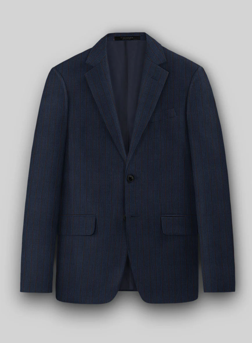 Napolean Calipso Stripe Dark Blue Wool Suit - Image 4