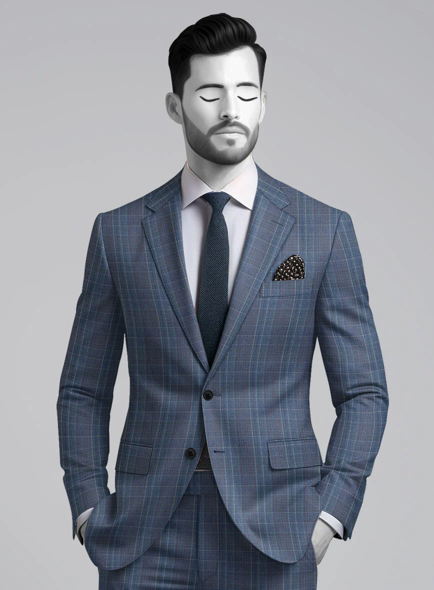 Napolean Canzo Glen Blue Wool Jacket - Image 2