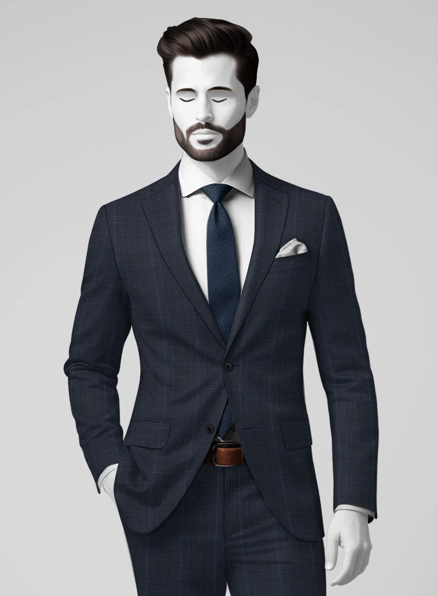 Napolean Canzo Glen Dark Blue Wool Jacket - Image 2
