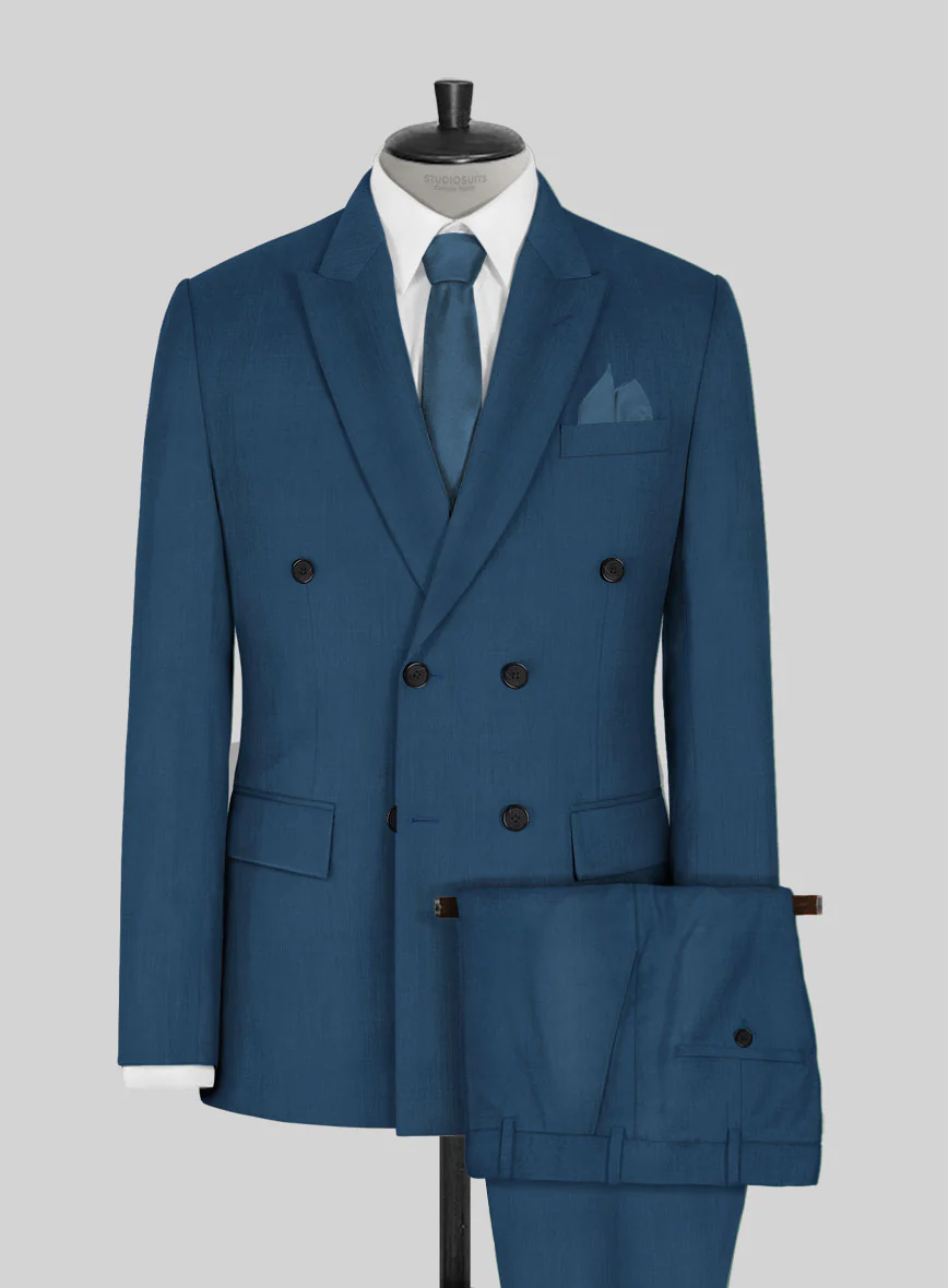 Napolean Casa Blue Wool Double Breasted Suit