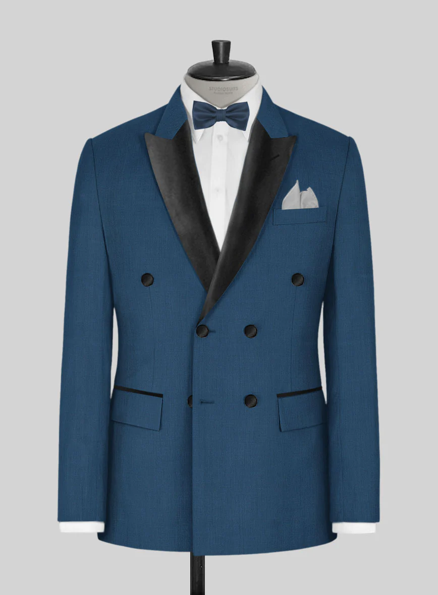Napolean Casa Blue Wool Tuxedo Jacket