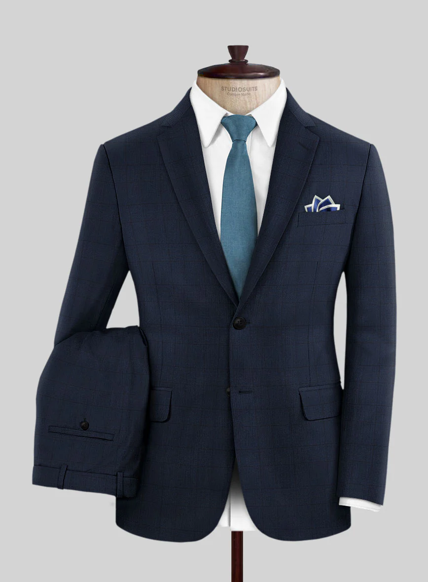 Napolean Classic English Blue Check Suit - Image 2