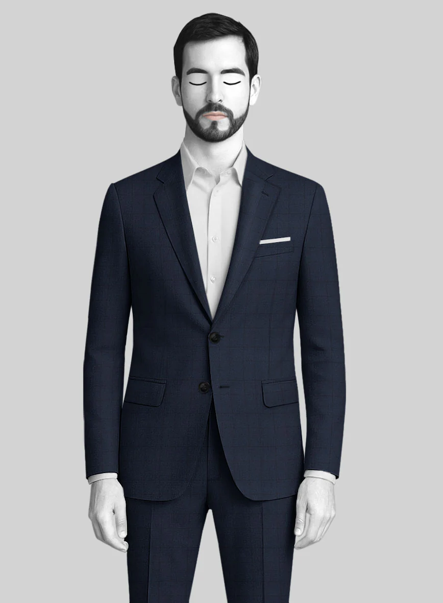 Napolean Classic English Blue Check Suit - Image 4