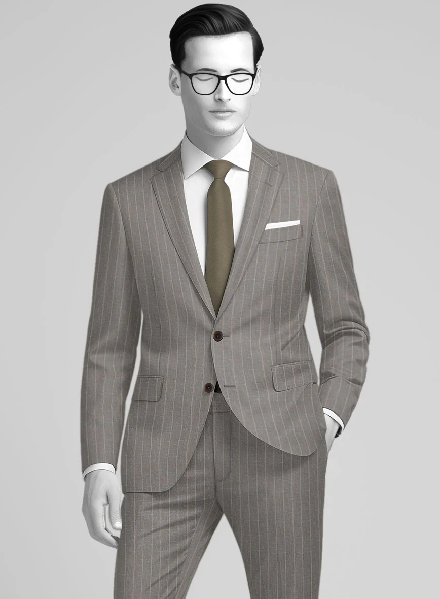 Napolean Como Bar Brown Wool Suit - Image 4