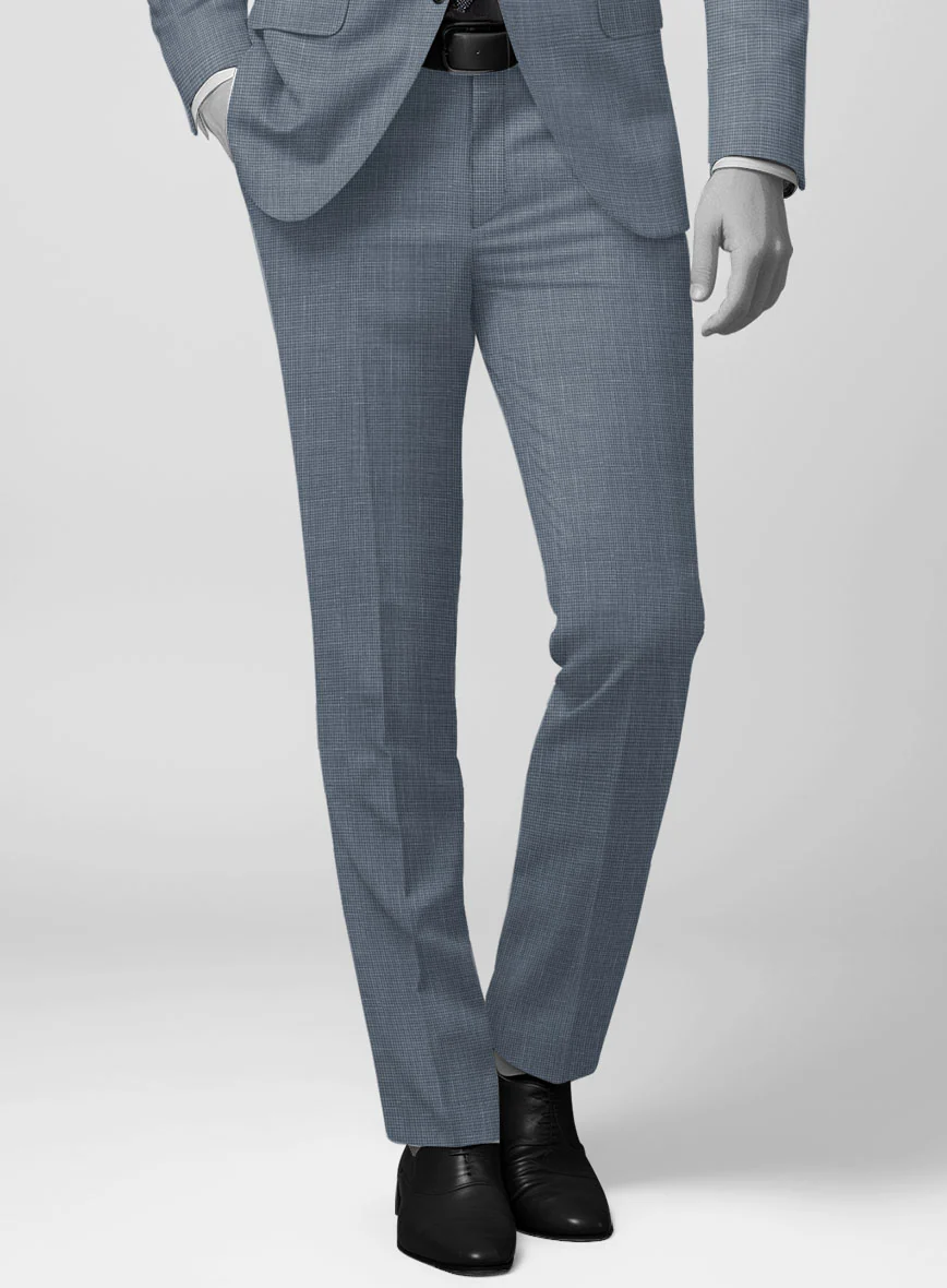 Napolean Costa Mini Houndstooth Blue Wool Pants