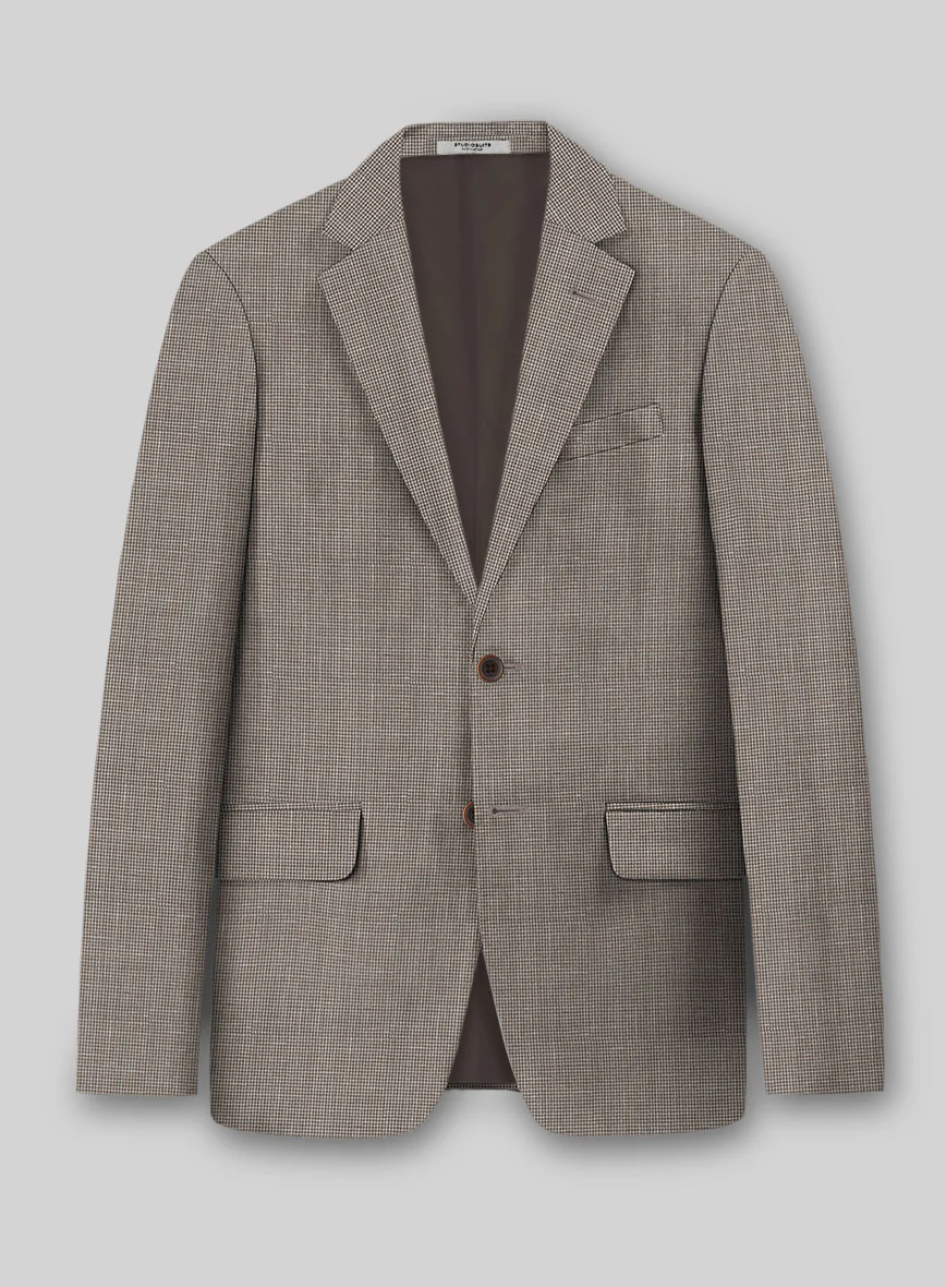 Napolean Costa Mini Houndstooth Brown Wool Jacket