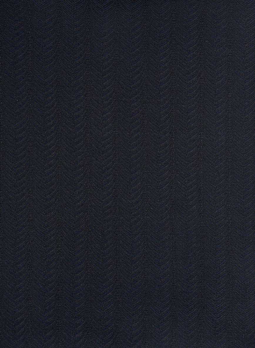 Napolean Curve Blue Herringbone Wool Pants - Image 3