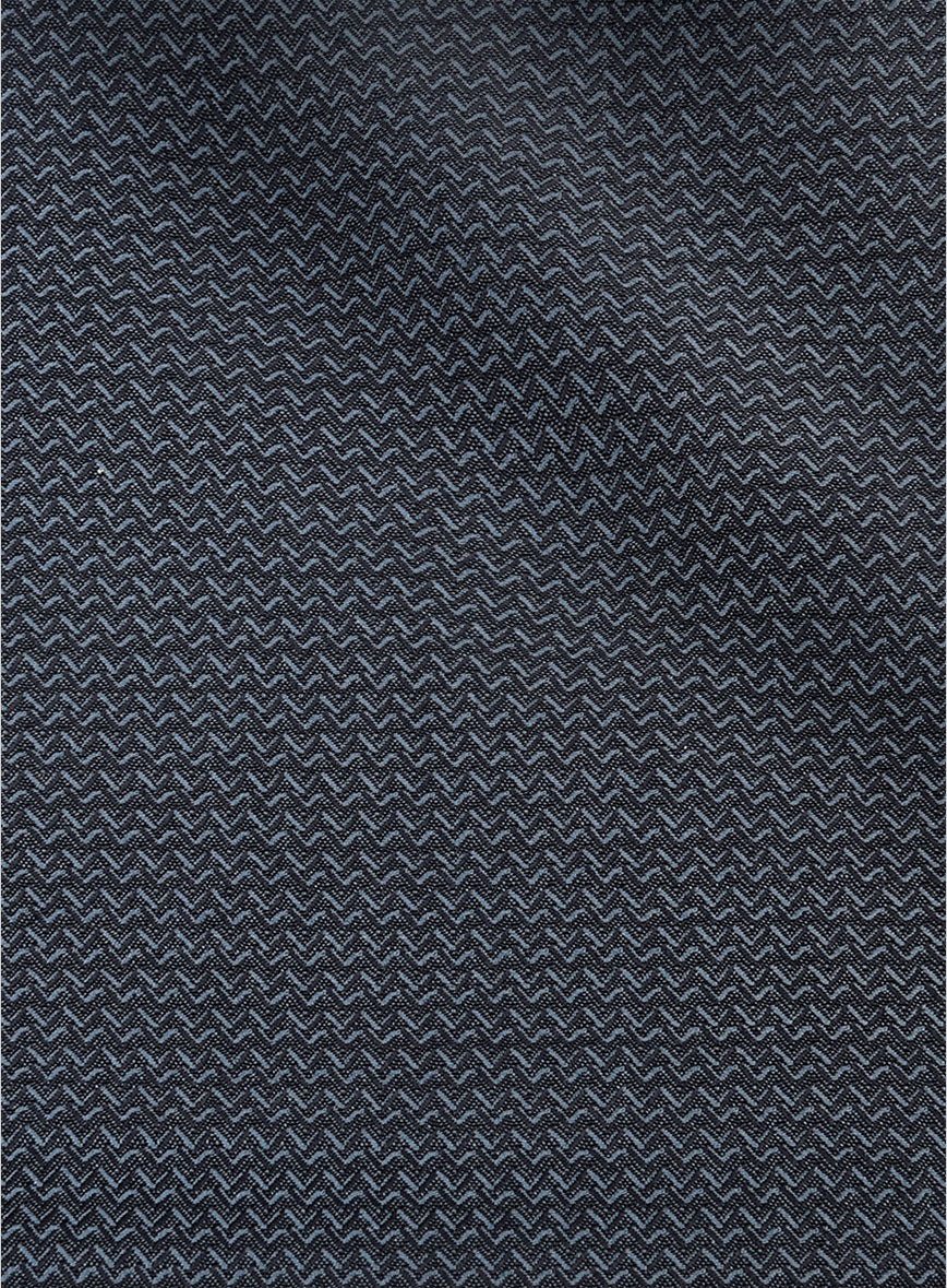 Napolean Dalmoro Chevron Weave Blue Wool Jacket - Image 3