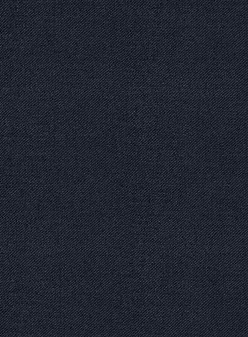 Napolean Dark Blue Wool Ivory Bar Trouser - Image 2