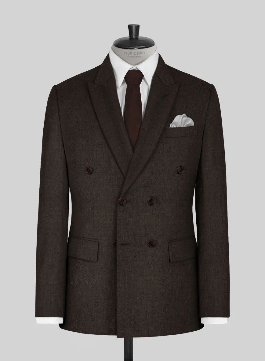 Napolean Dark Brown Wool Double Breasted Suit - Image 2