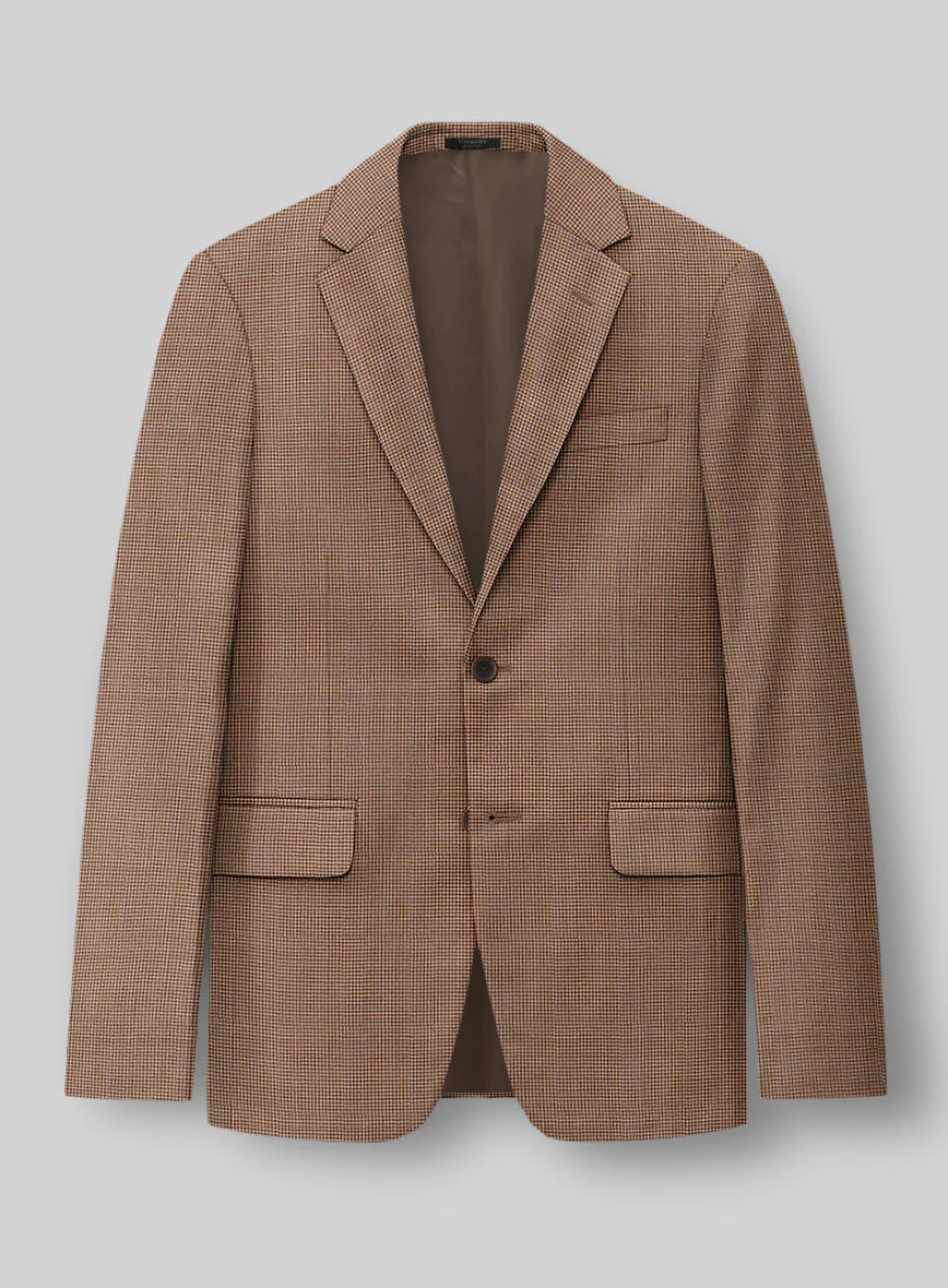 Napolean Delviro Mini Houndstooth Brown Wool Jacket