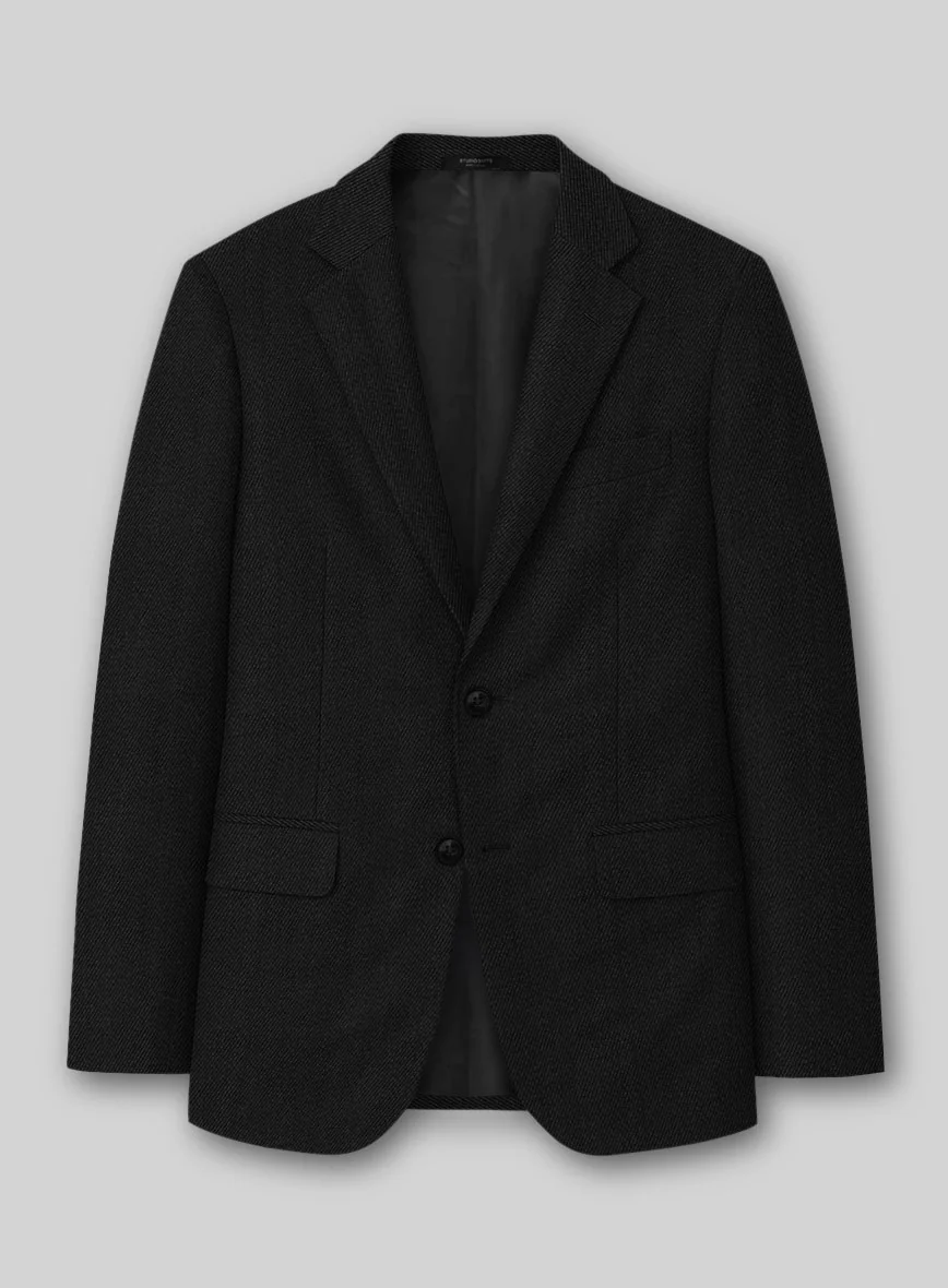 Napolean English Twill Black Wool Jacket
