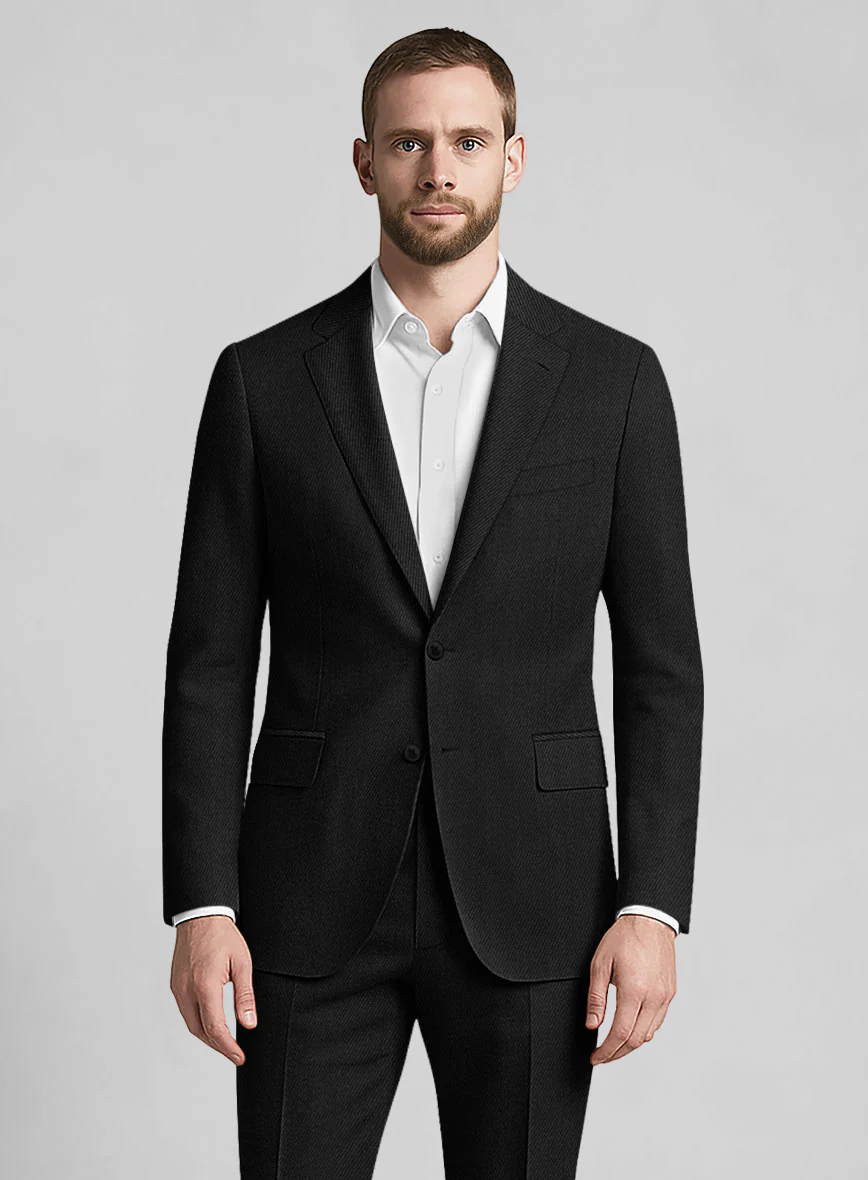 Napolean English Twill Black Wool Jacket - Image 3