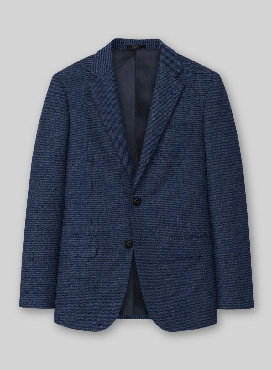 Napolean English Twill Denim Blue Wool Jacket