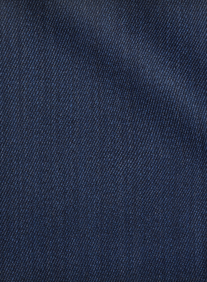 Napolean English Twill Denim Blue Wool Pants - Image 3