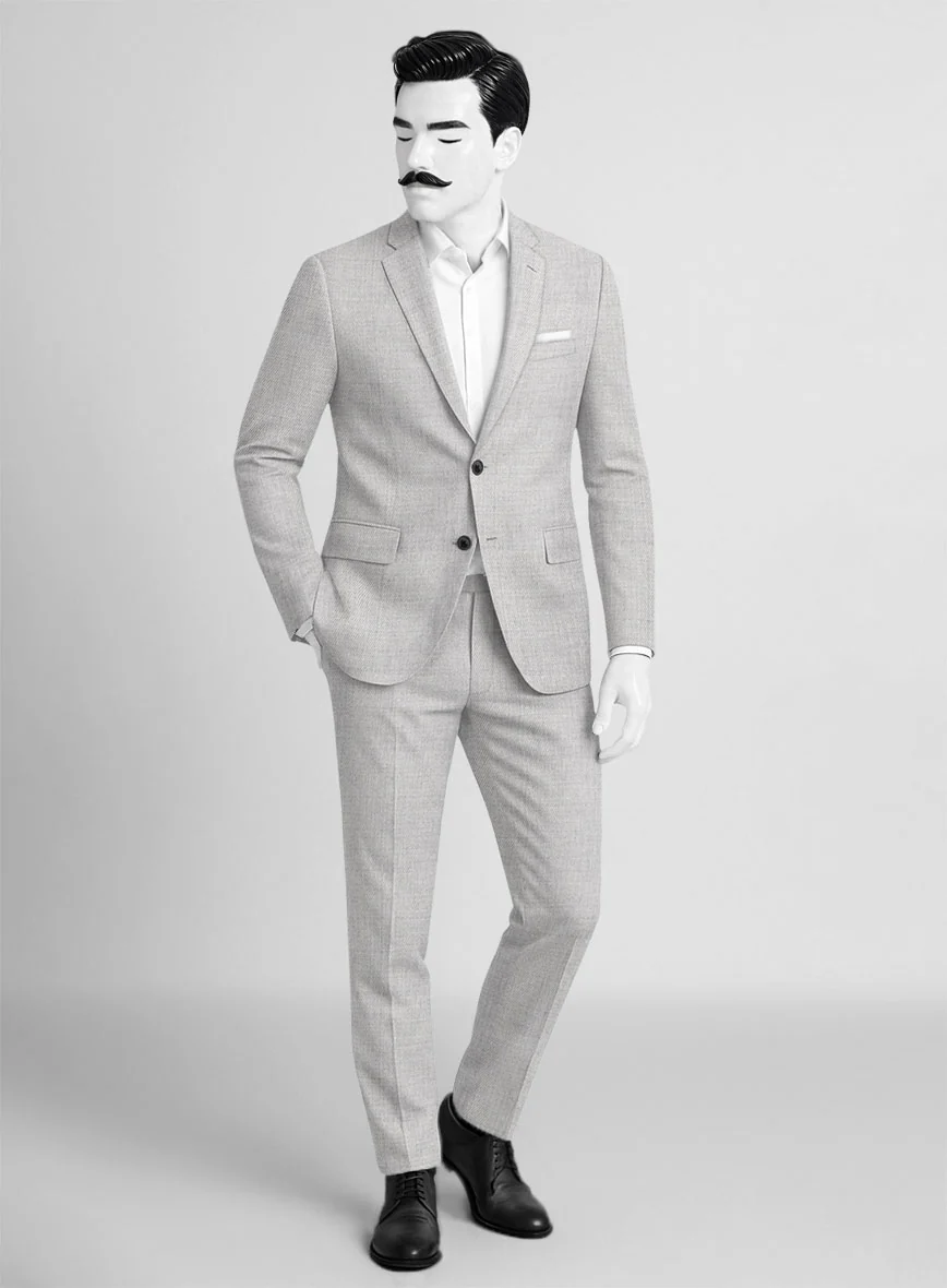 Napolean English Twill Light Gray Wool Suit