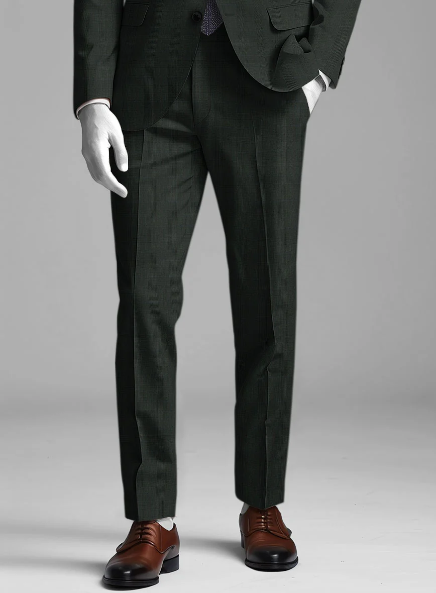 Napolean Esso Tartan Olive Wool Pants - Image 2