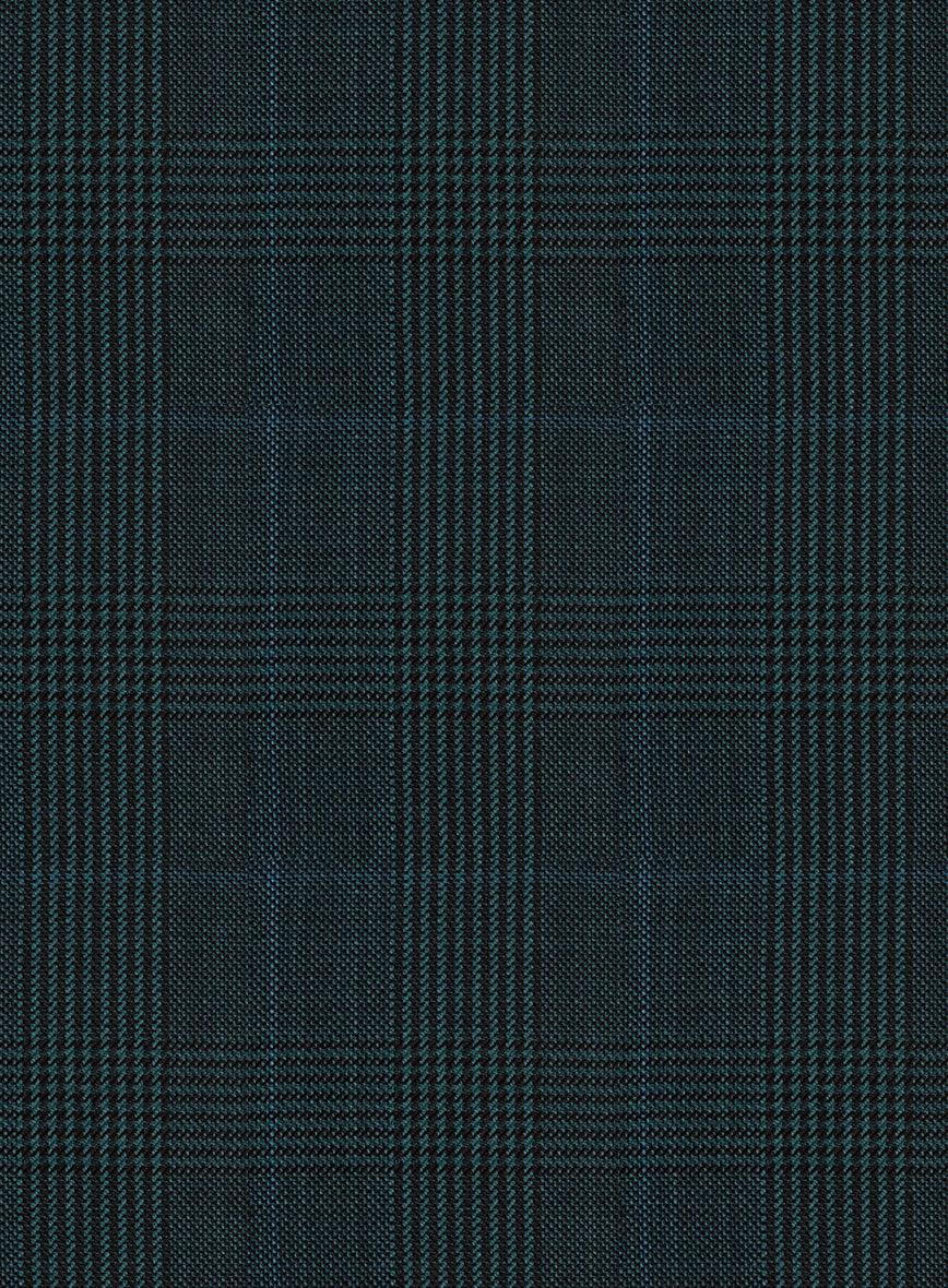 Napolean Esso Tartan Teal Blue Wool Jacket - Image 4