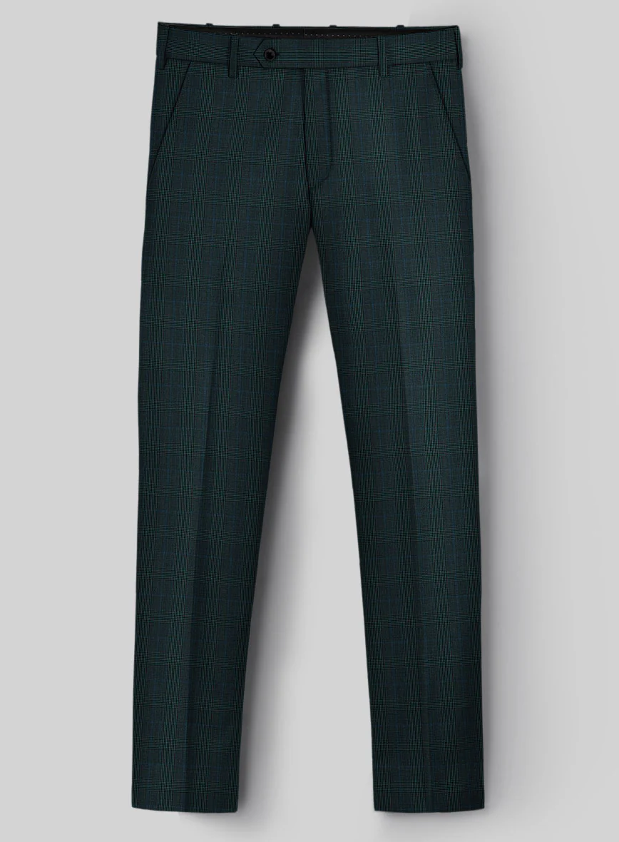 Napolean Esso Tartan Teal Blue Wool Pants