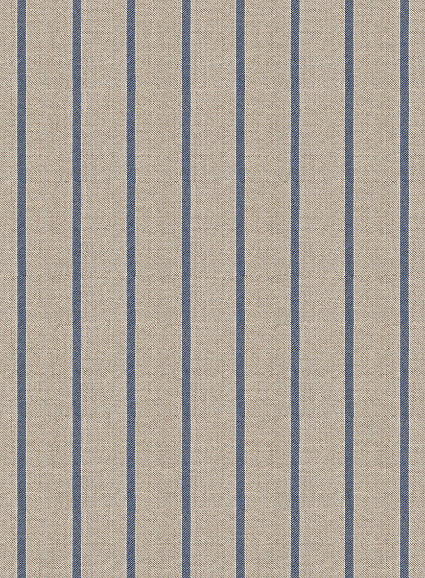 Napolean Etziar Stripe Beige Wool Suit - Image 6