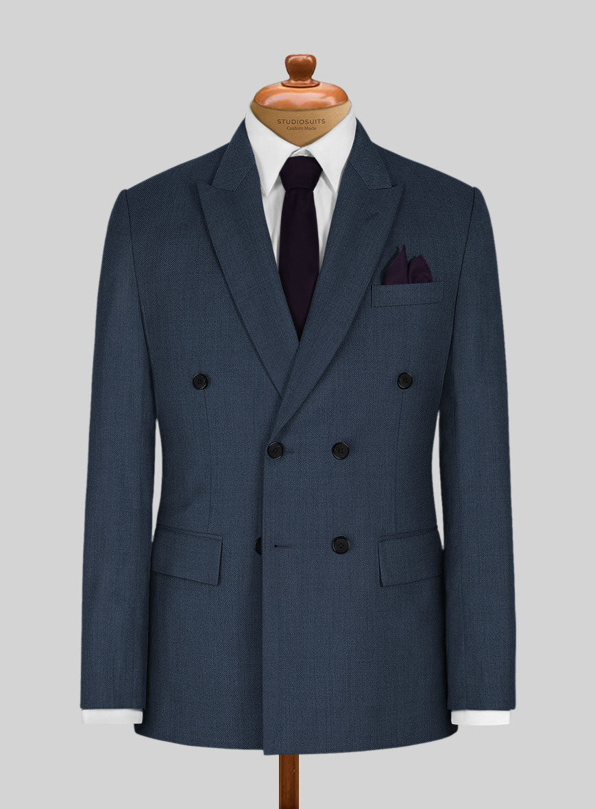 Napolean Flat Blue Wool Double Breasted Jacket