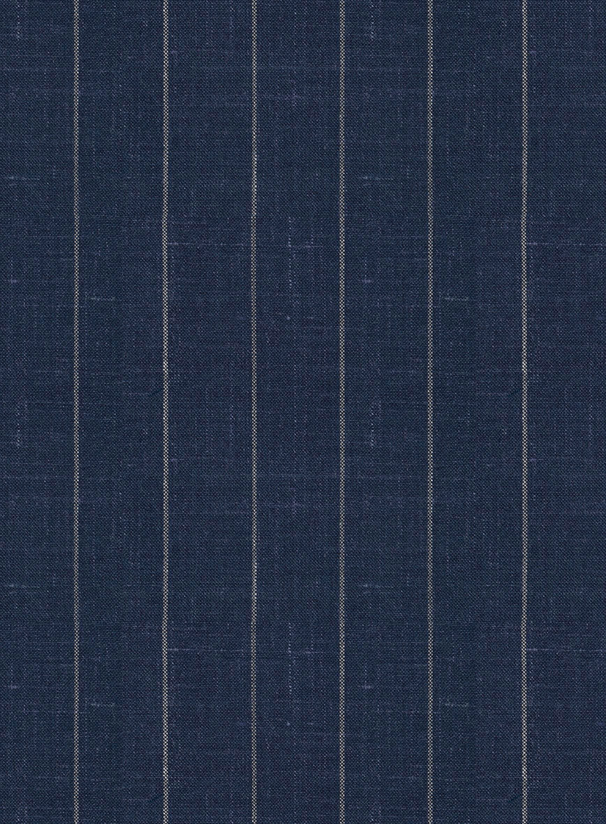 Napolean Genova Stripe Blue Wool Pants - Image 3