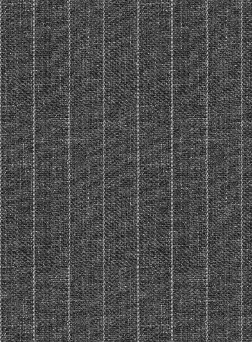 Napolean Genova Stripe Dark Gray Wool Pants - Image 3