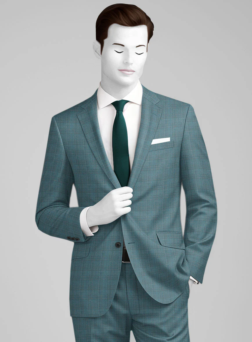 Napolean Gisde Glen Light Blue Wool Suit - Image 3