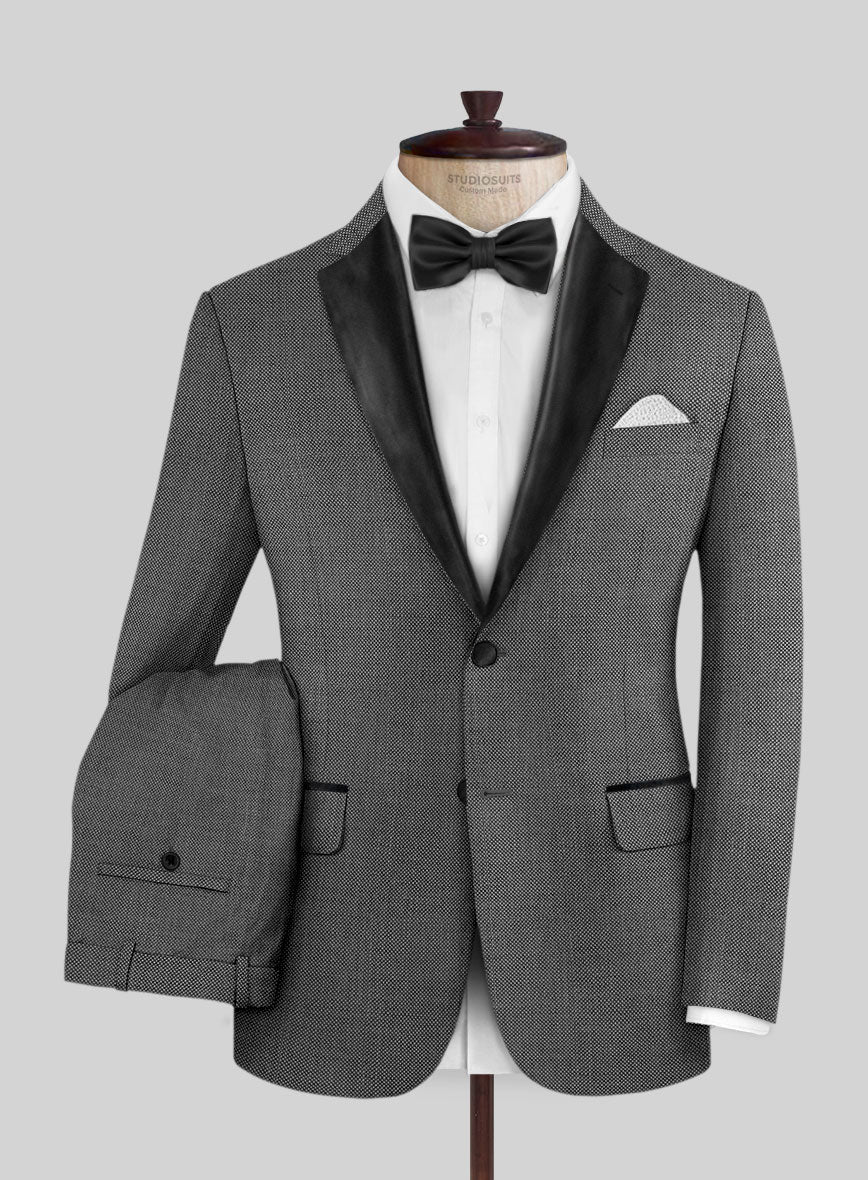 Napolean Gray Birdseye Wool Tuxedo Suit
