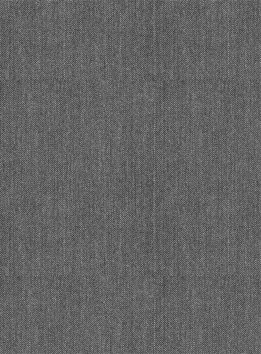 Napolean Gray Herringbone Wool Pants - Image 3