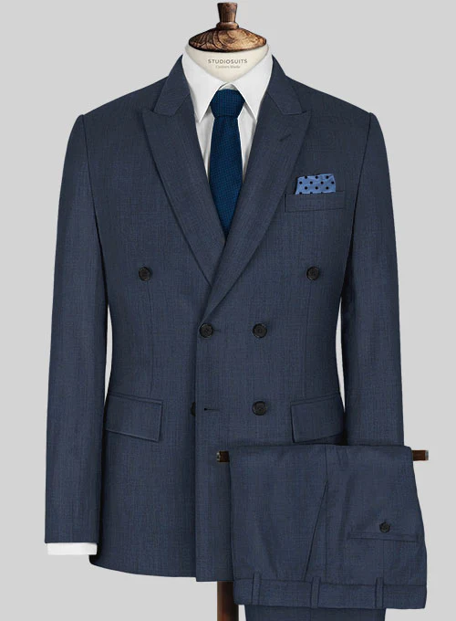 Napolean Highball Blue Wool Double Breasted Suit