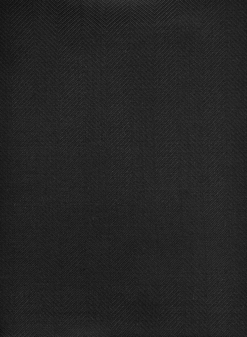 Napolean Imperial Black Herringbone Wool Tuxedo Jacket - Image 3