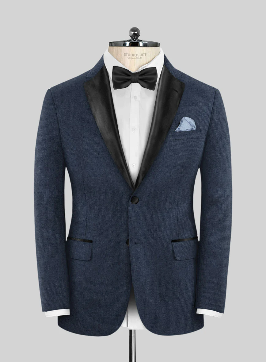 Napolean Ink Blue Wool Tuxedo Jacket