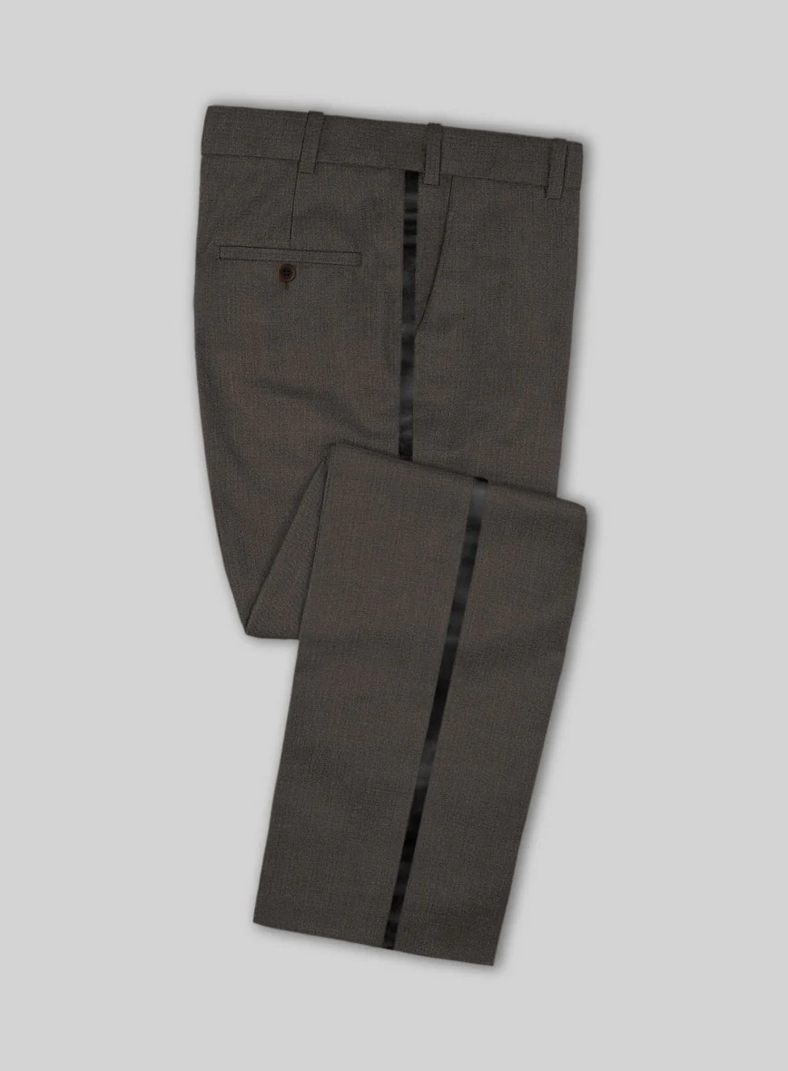 Napolean Intense Brown Wool Tuxedo Suit - Image 3