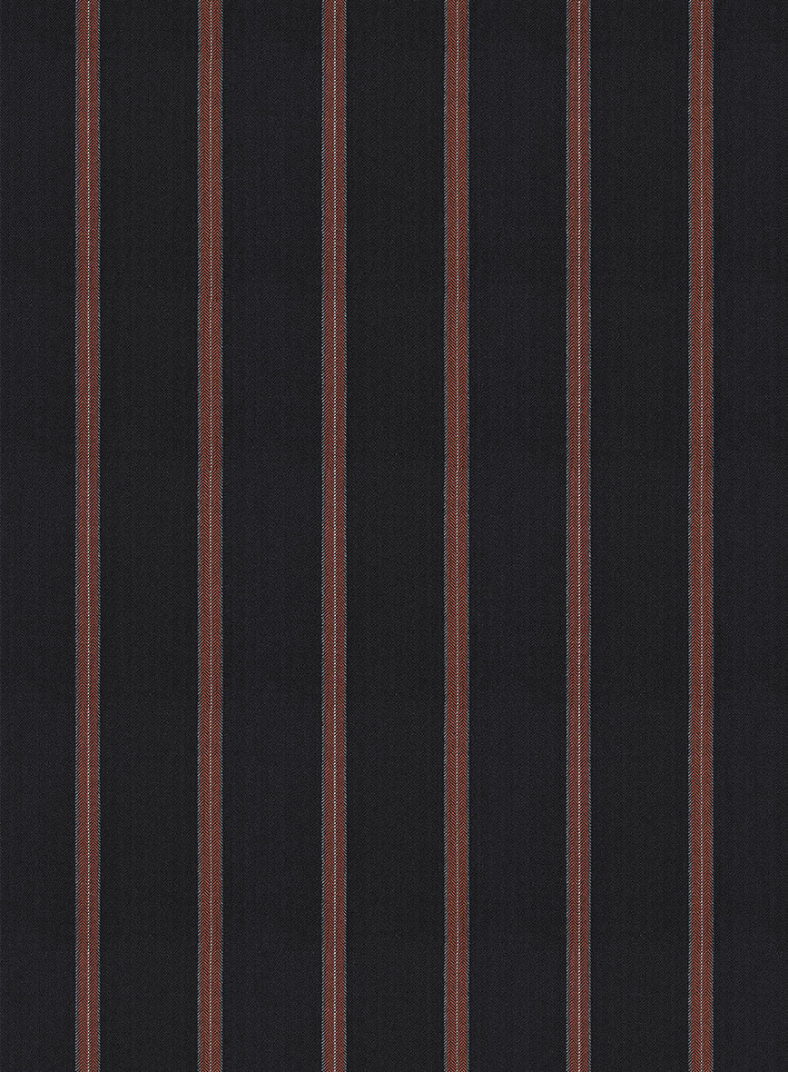 Napolean Ipai Stripe Black Wool Suit - Image 5
