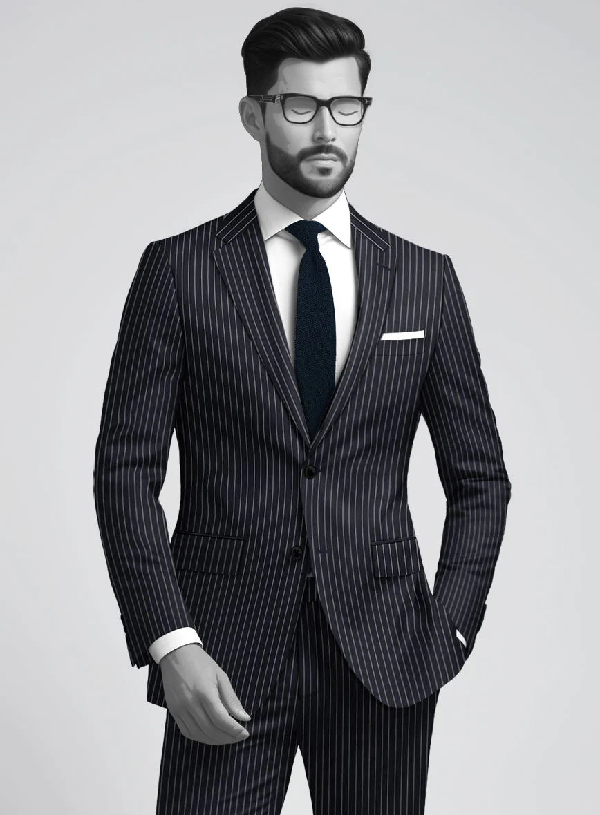 Napolean Isaura Stripe Blue Wool Jacket - Image 2
