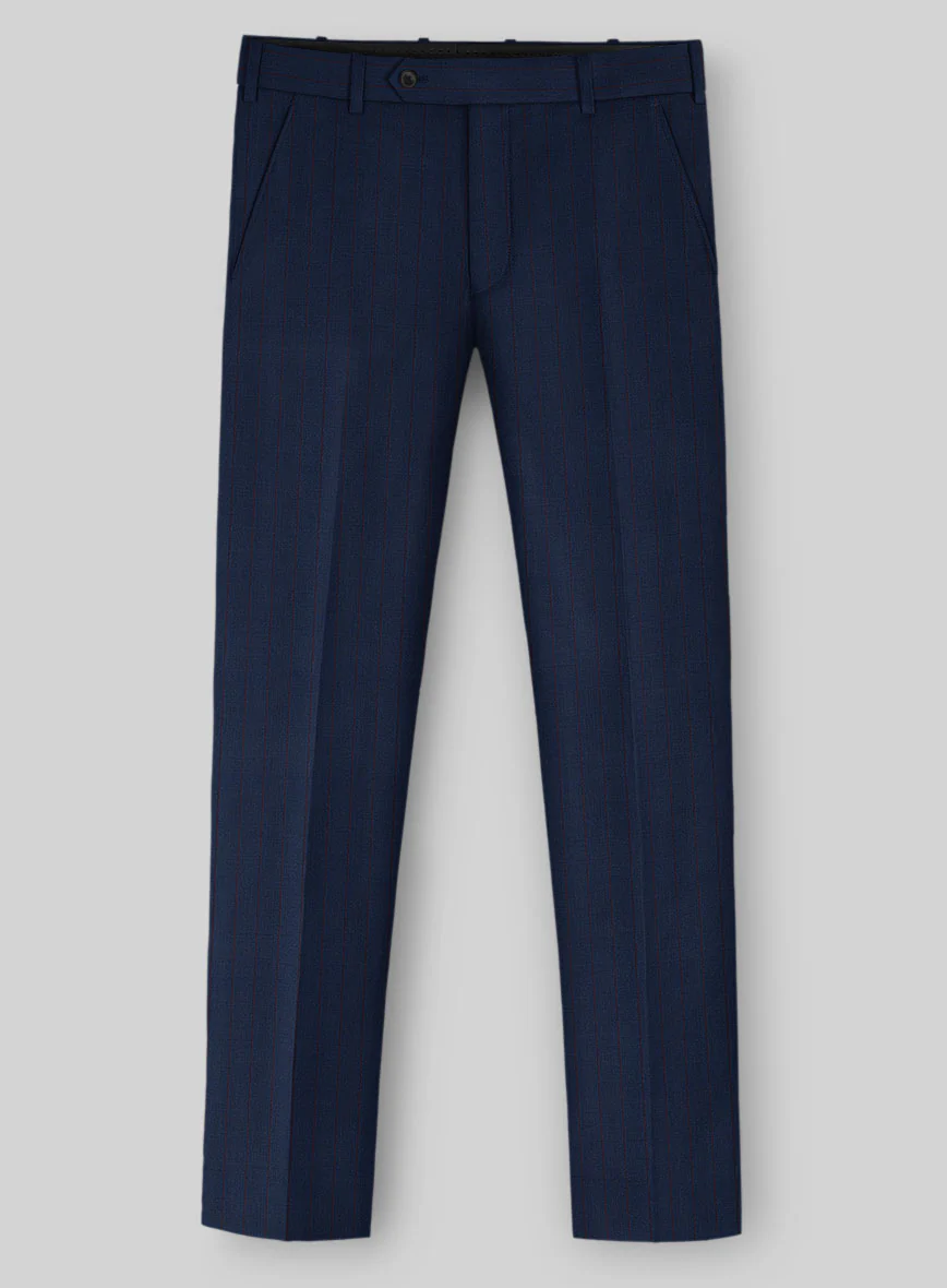 Napolean Kara Stripe Blue Wool Suit - Image 5