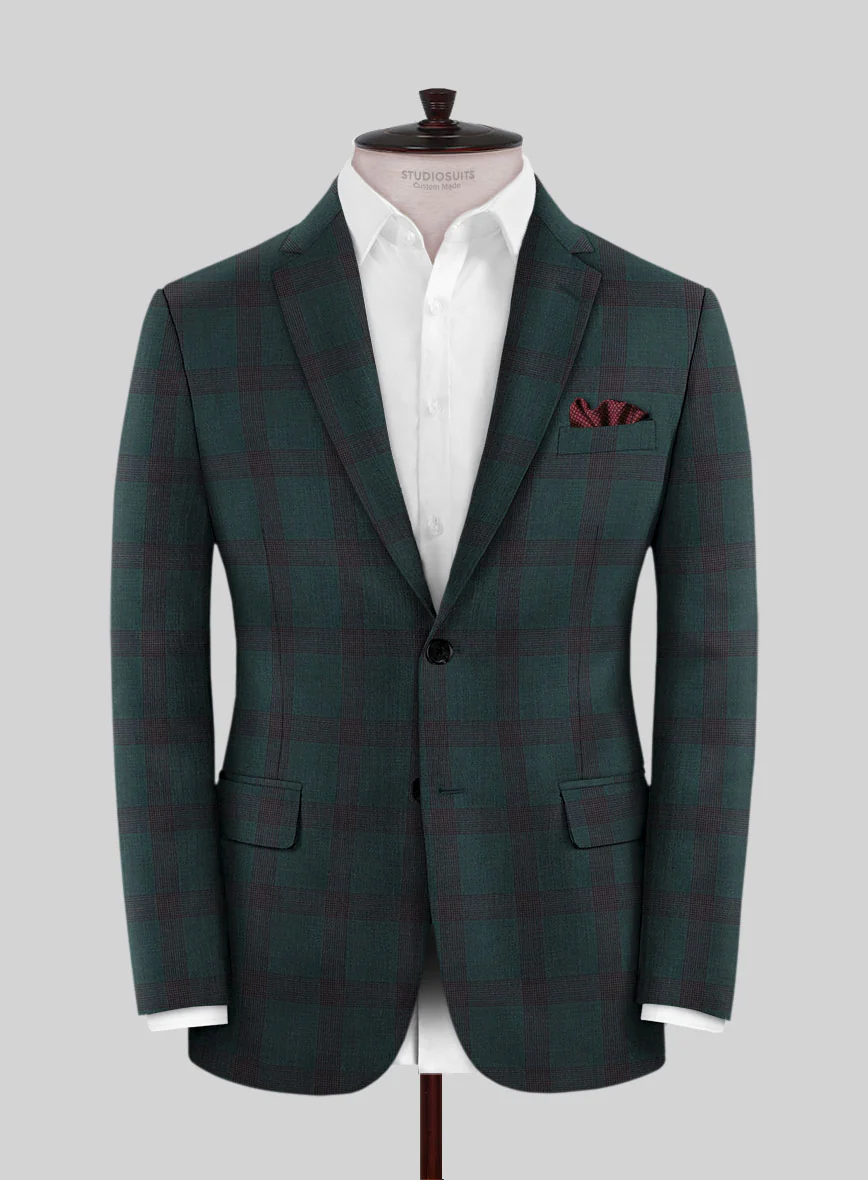 Napolean Knight Green Check Wool Jacket