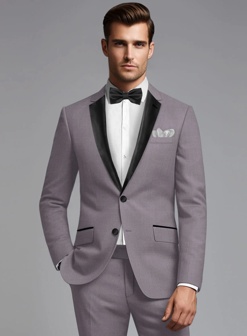 Napolean Wool Lavender Tuxedo Suit - Image 3