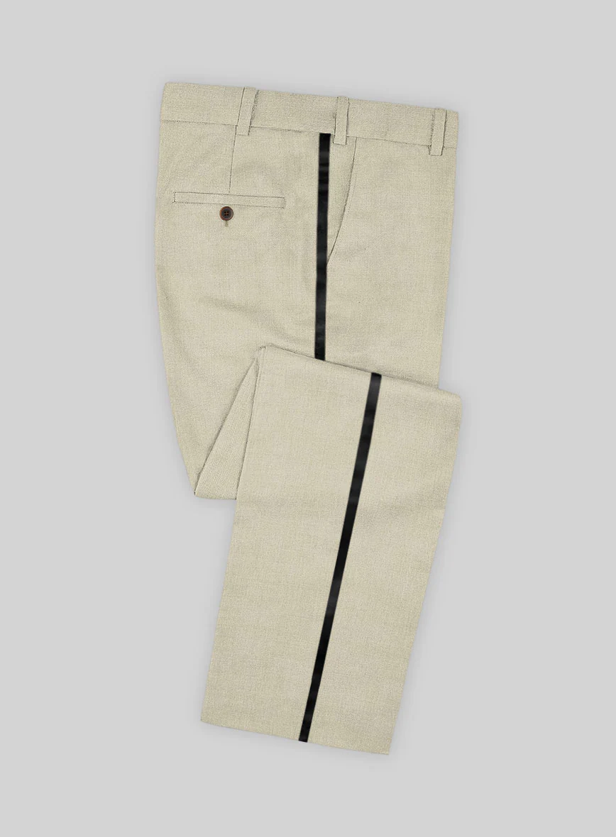 Napolean Light Beige Wool Tuxedo Suit - Image 5