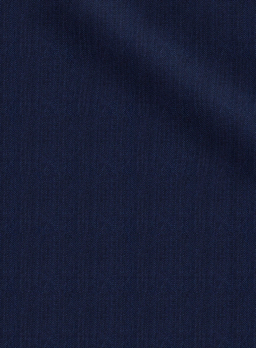 Napolean Lurvani Herringbone Blue Wool Jacket - Image 3
