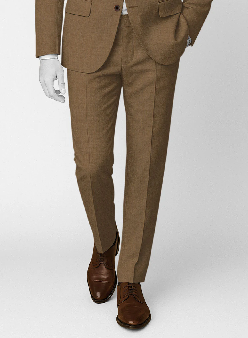 Napolean Melange Brown Wool Pants