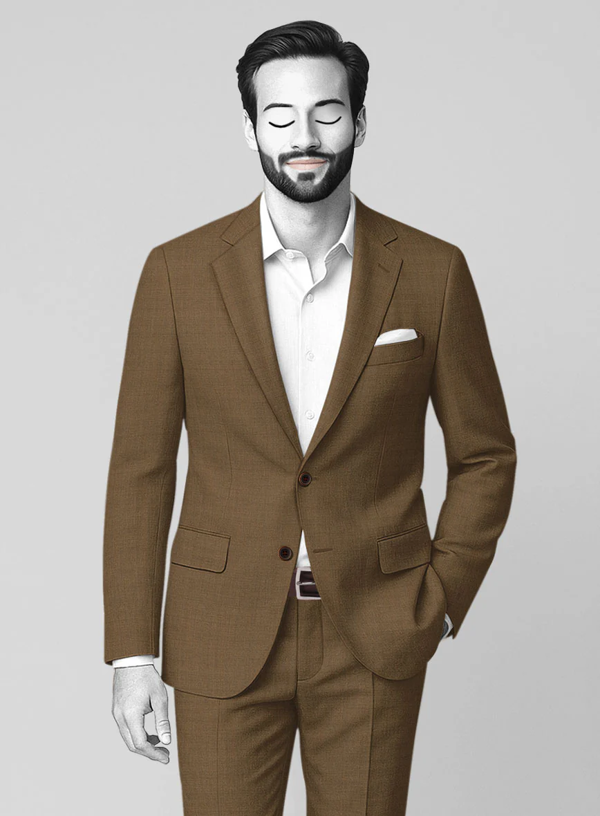 Napolean Melange Brown Wool Suit - Image 4