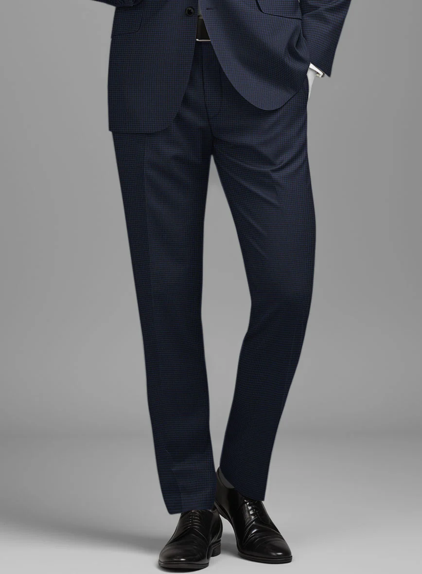 Napolean Mini Houndstooth Blue Wool Suit - Image 6