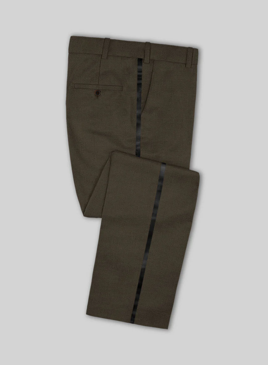 Napolean Mud Brown Wool Tuxedo Suit - Image 3