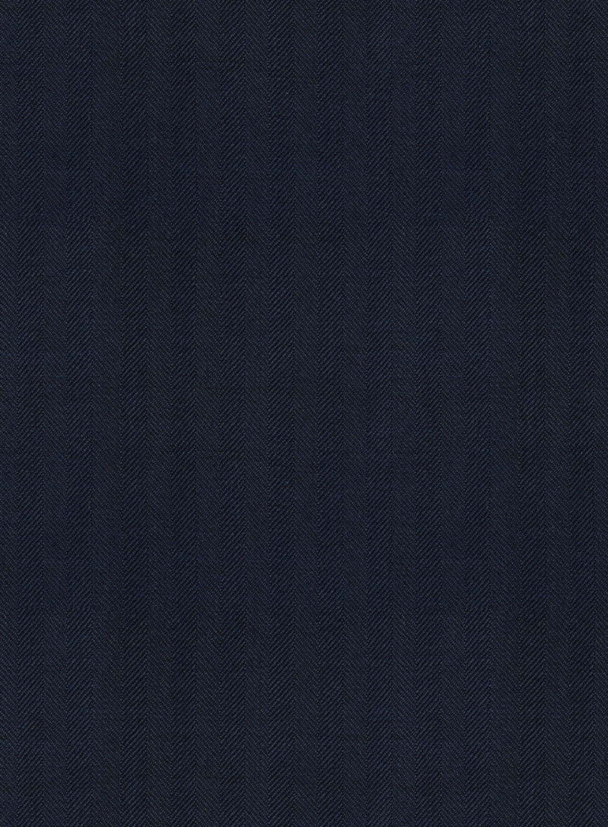 Napolean Navy Herringbone Wool Suit - Image 8