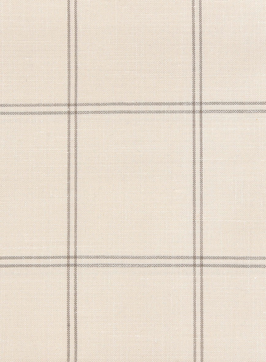 Napolean Noemi Windowpane Beige Wool Pants - Image 3
